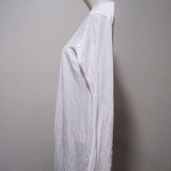 Women’s Express Solid White Cotton Modal Pullover Long Sleeve Shirt Size Medium - Picture 3 of 7